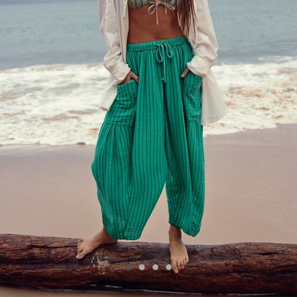 Free People Relaxed  Quinn Pleated Baggy Balloon Pants With Pockets